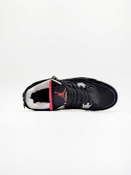 Кросівки Jordan Retro 4 Black Red Grey 01718-Чорний-44 фото
