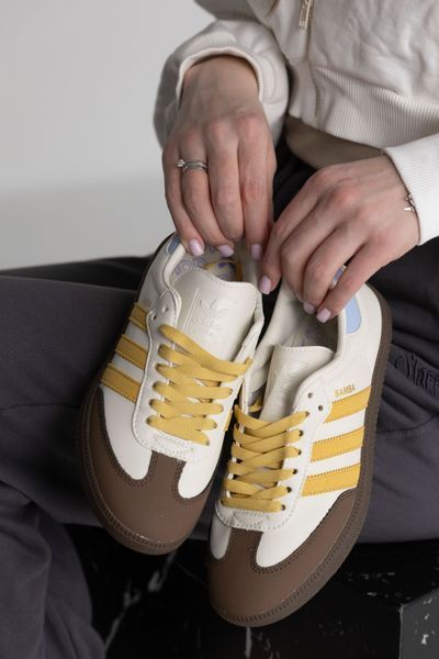 Кросівки Adidas Samba White Yellow Bluw Brown 17881-Мультиколір-36 фото