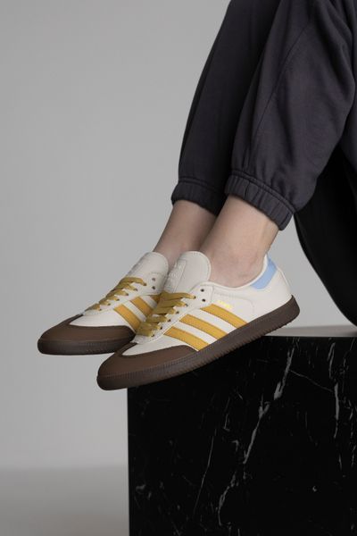 Кросівки Adidas Samba White Yellow Bluw Brown 17881-Мультиколір-36 фото