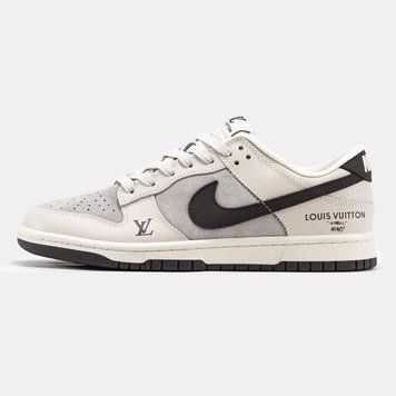 Кросівки Nike SB Dunk Low x Louis Vuitton Grey Black 14687-Бежевий-36 фото