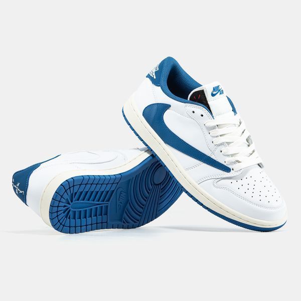 Кросівки Nike Air Jordan 1 Low x Travis Scott White Blue 20709-Білий-40 фото