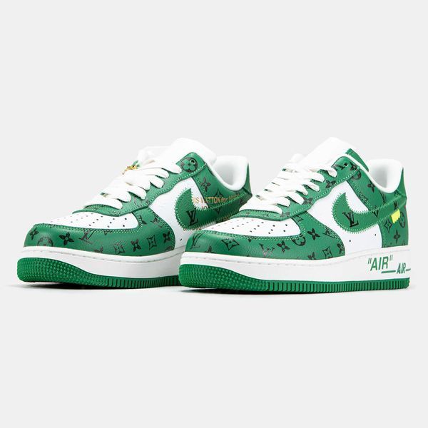 Кросівки Nike Air Force 1 Low By Virgil Abloh White Green x Louis Vuitton 14894-Зелений-38 фото