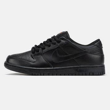 Кросівки Nike SB Dunk Low Total Black Leather 19998-Чорний-36 фото