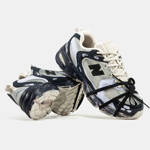 Кросівки New Balance 530 Custom Beige Black Silver Edition 22409-Мультиколір-36 фото