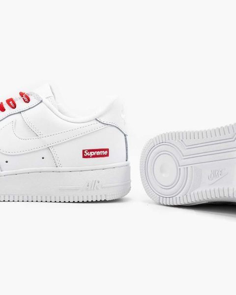 Кросівки Nike Air Force 1 x Supreme White Red 04658-Білий-36 фото