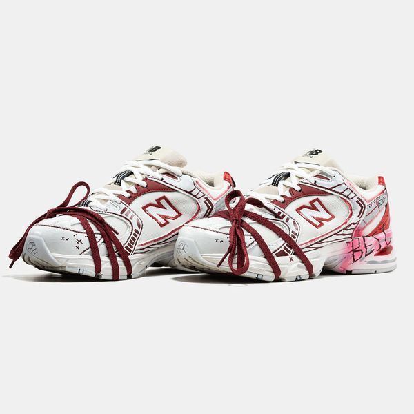 Кросівки New Balance 530 White Red Custom 23401-Мультиколір-36 фото